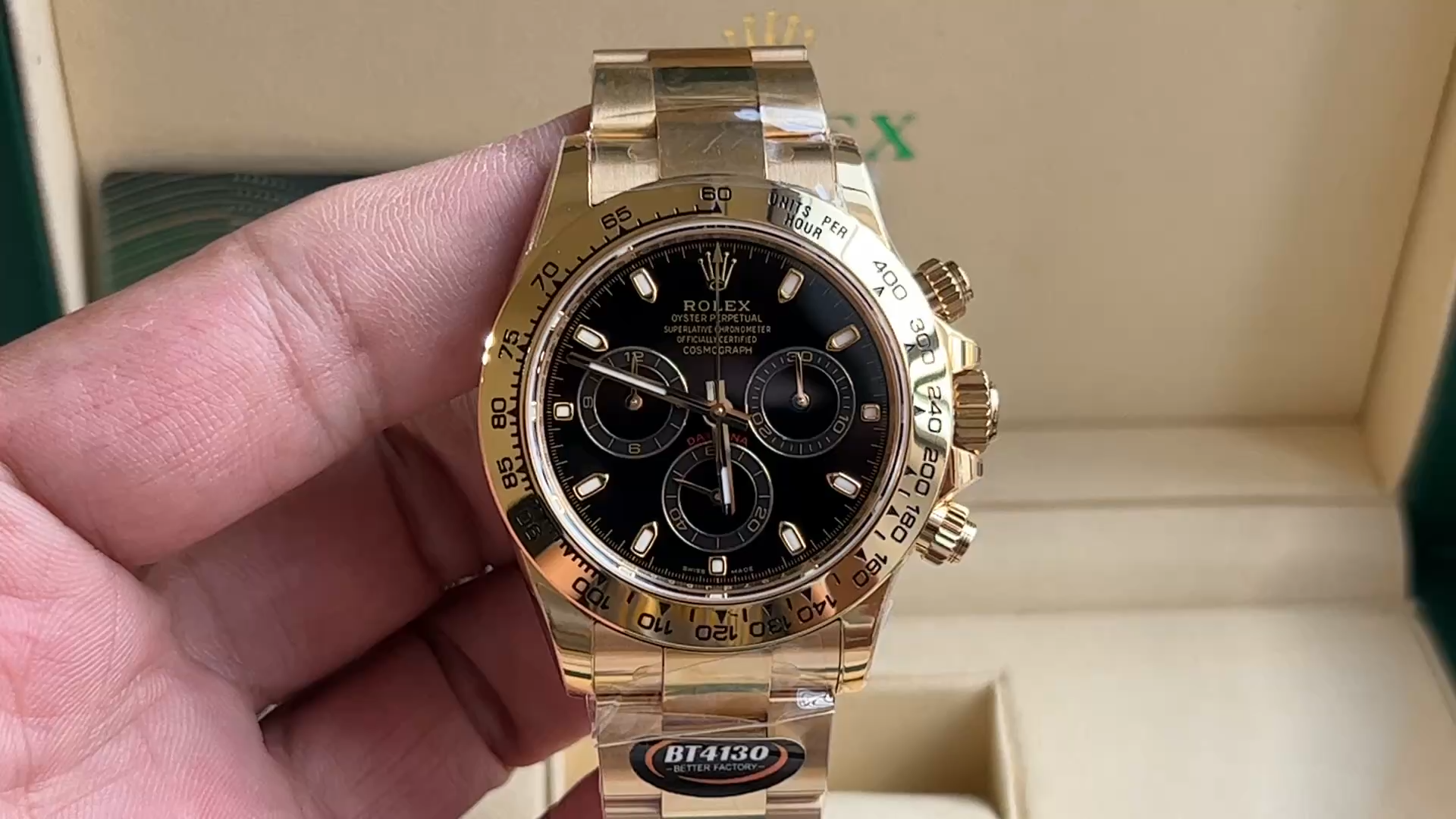 Rolex Daytona 116508 Yellow Gold Black Index Dial 40MM Mens Replica Watch