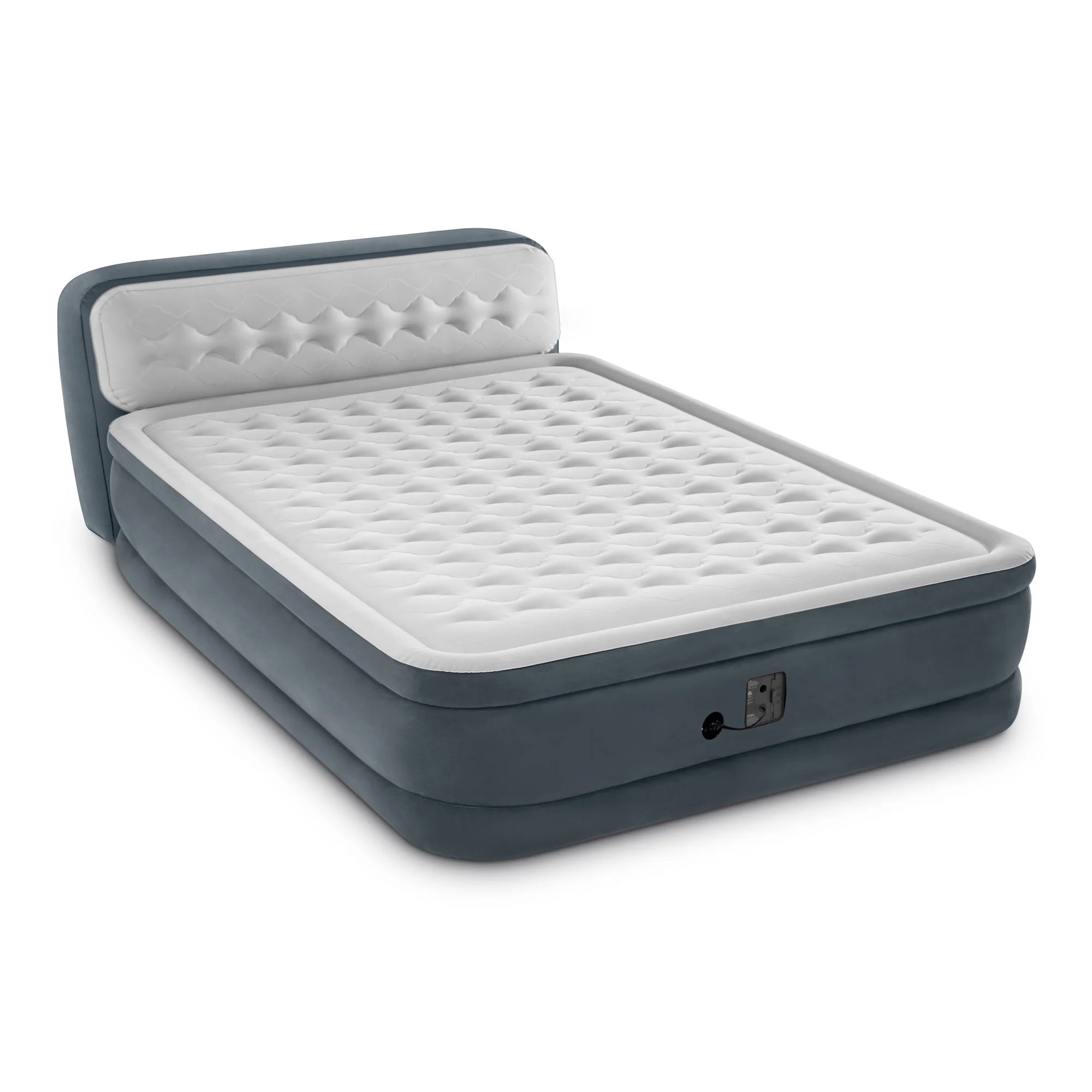 Open Box Intex Dura-Beam Deluxe Plush Headboard Queen Mattress Built-In Pump - Image 9