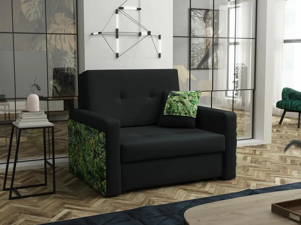 Sillón Quietena - Negro - 85x110x98cm - Tapiz - Patas Metal