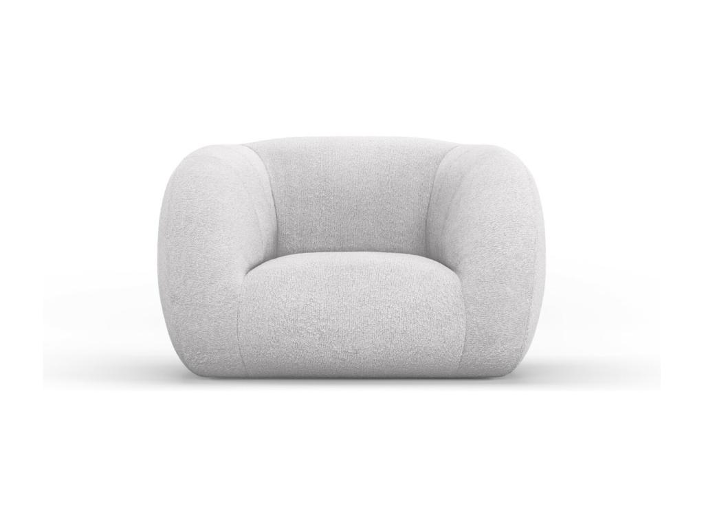 Lujodec - Sillón "Essen" de tejido bouclé gris claro - 130x95x86cm