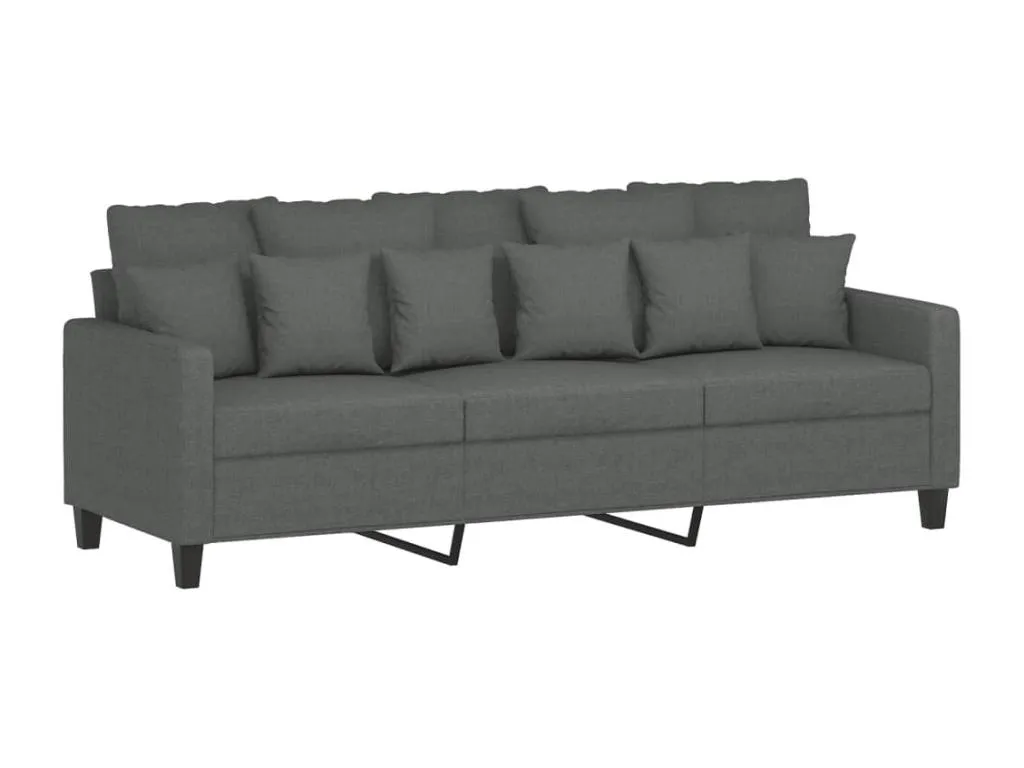 Sofá de 3 plazas de tela gris oscuro 180 cm