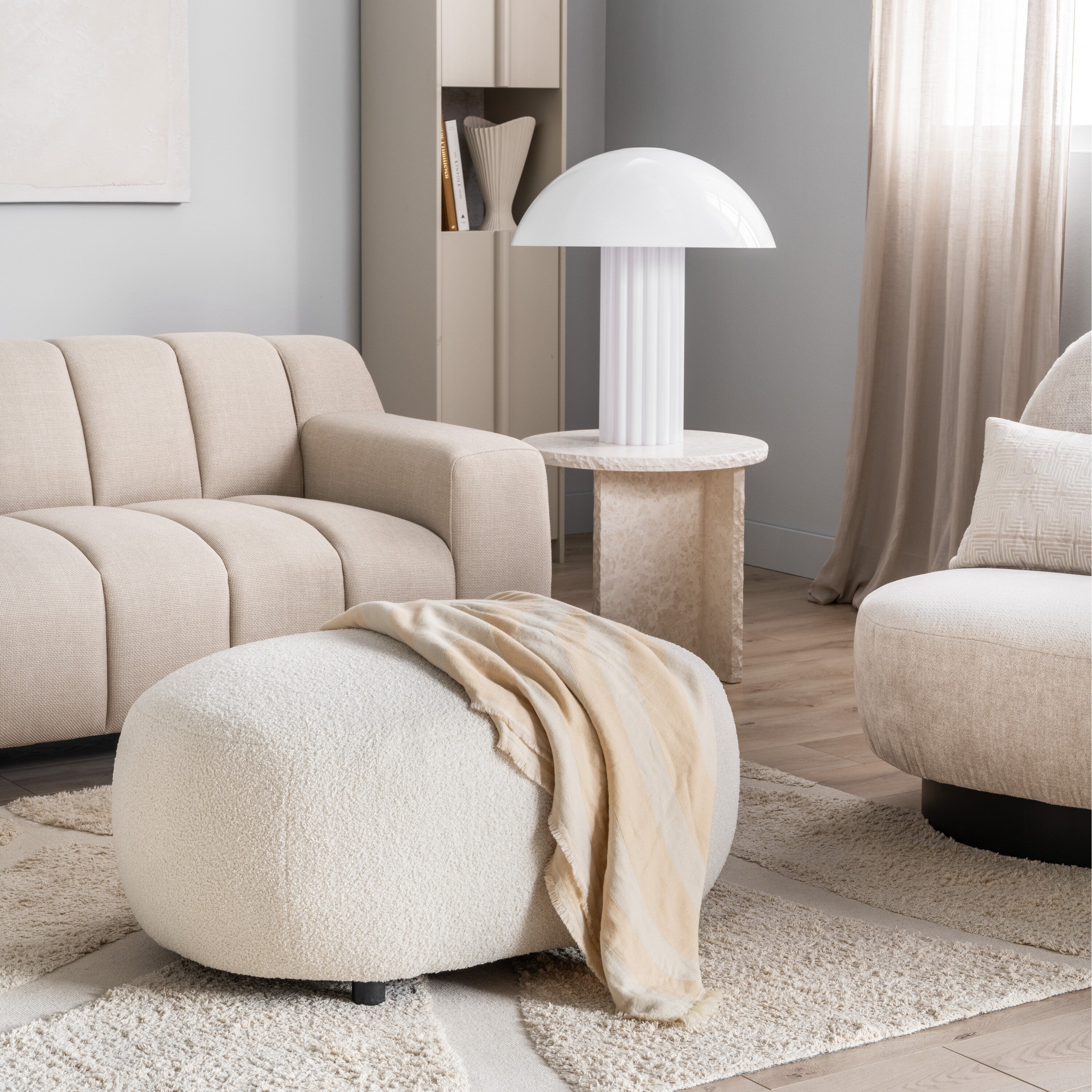 Blokker Soft Hocker 90 x 64 cm - Crème