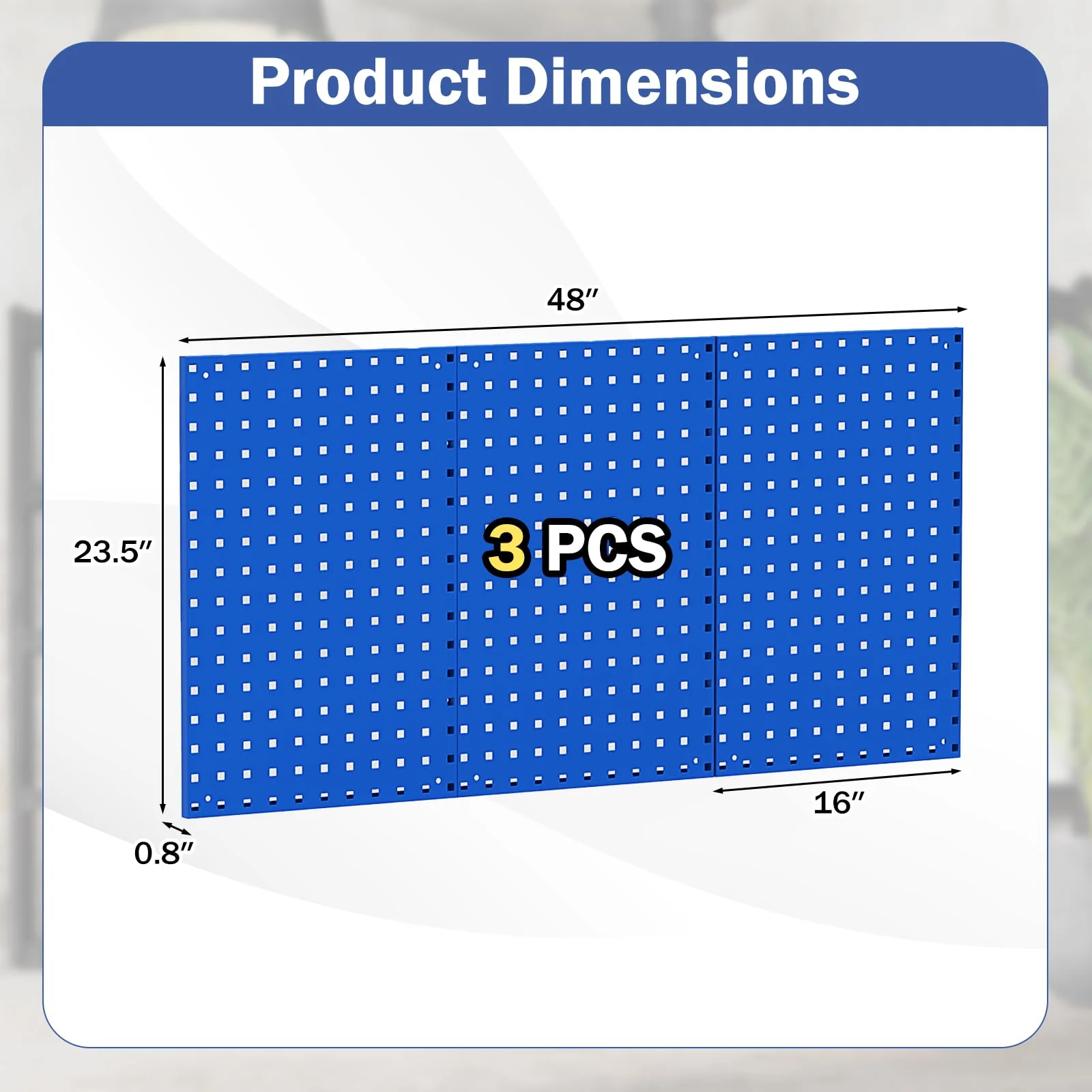 Eletriclife Wall-Mounted Pegboard Kit with 3 Pegboards