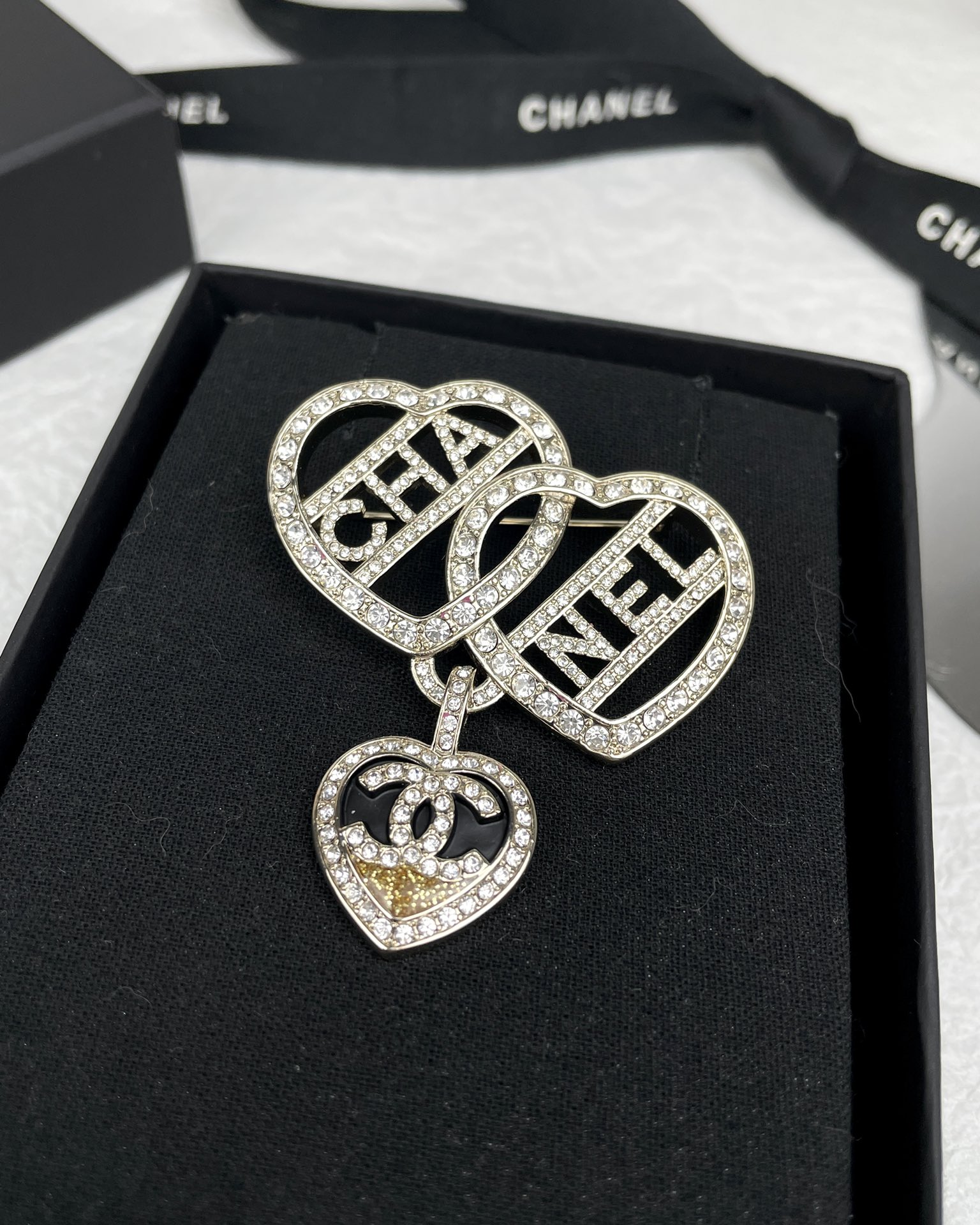 Chanel Three Hearts Monogram Brooch - Original Replica Club