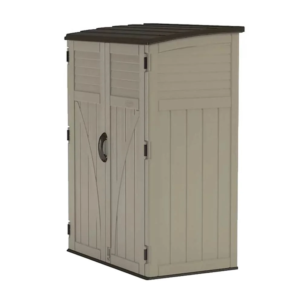 Suncast Large Vertical Shed for Storing Oudoor Tools, & Equipment, Sand - Image 7