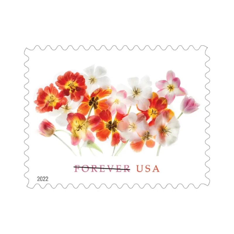 2022 Tulip Blossoms First Class-Forever Postage Stamps(100 Stamps 5 Sheets)