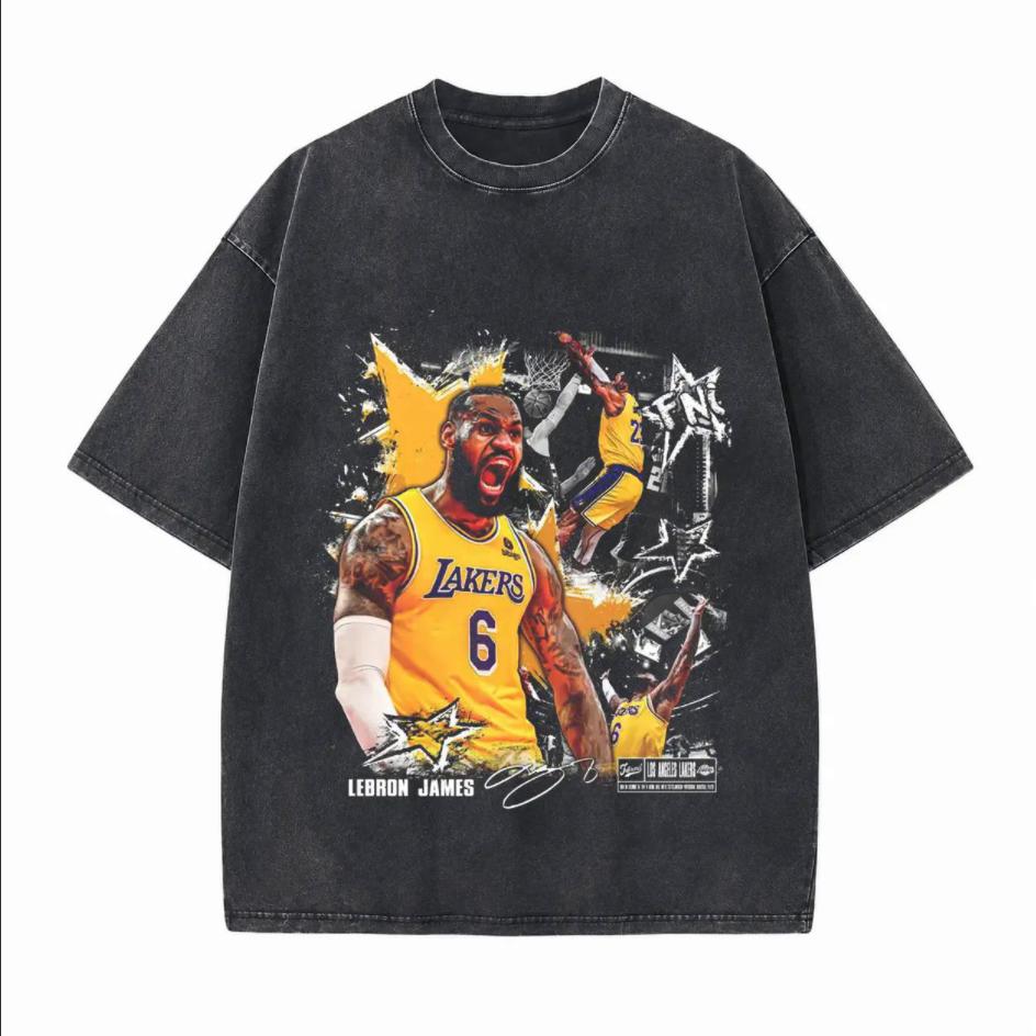 Retro Star Graphic Printed Unisex Washed T-Shirt