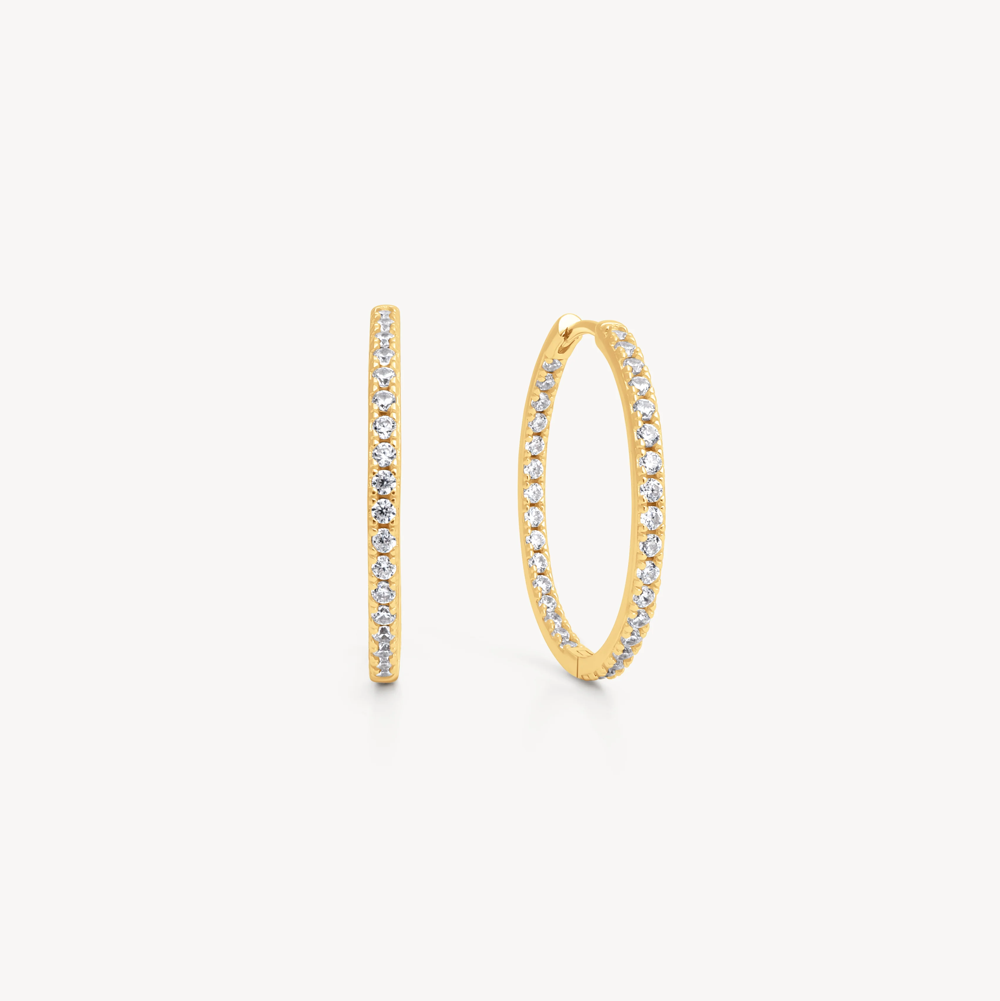 Medium Pavé Hoop Earrings