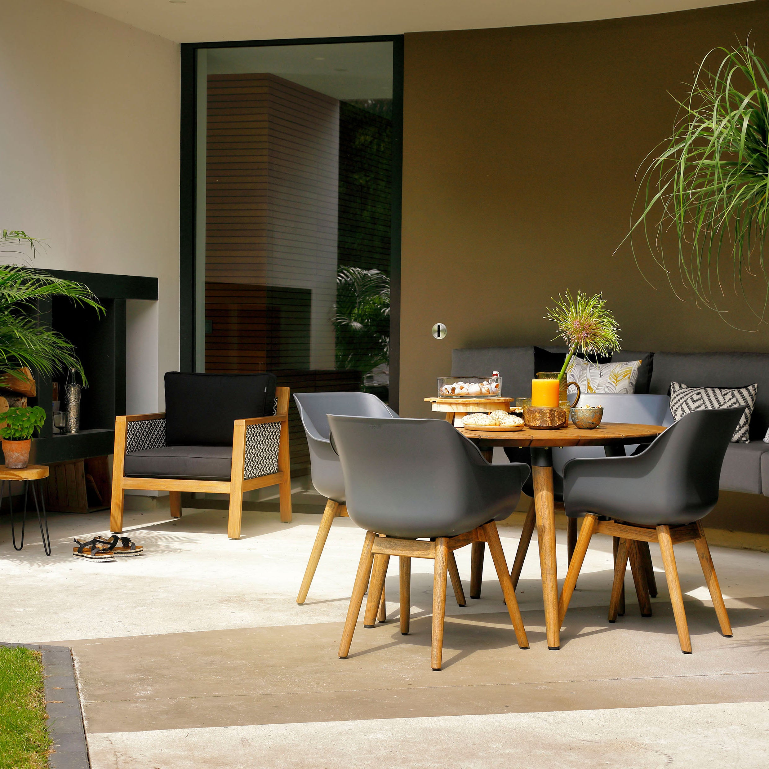 Hartman Sophie Studio Teak Tuinstoel - Set van 2 - Donkergrijs