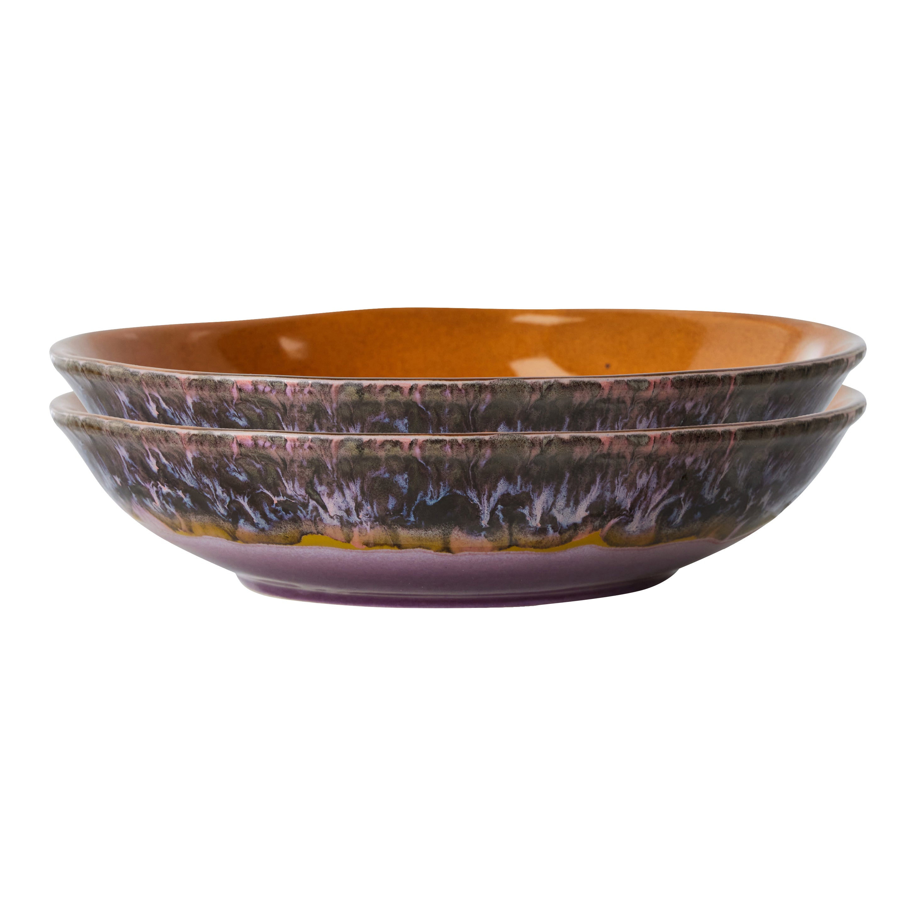 HKliving 70's Curry Bord - Set van 2 - Daybreak