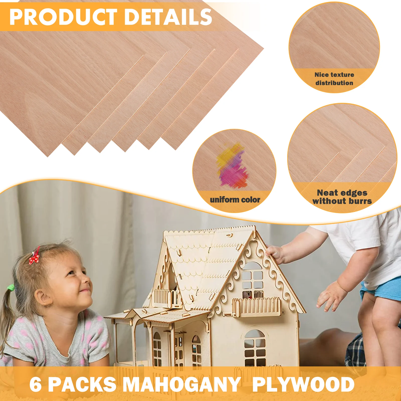 3mm Mahogany Plywood (4pcs)