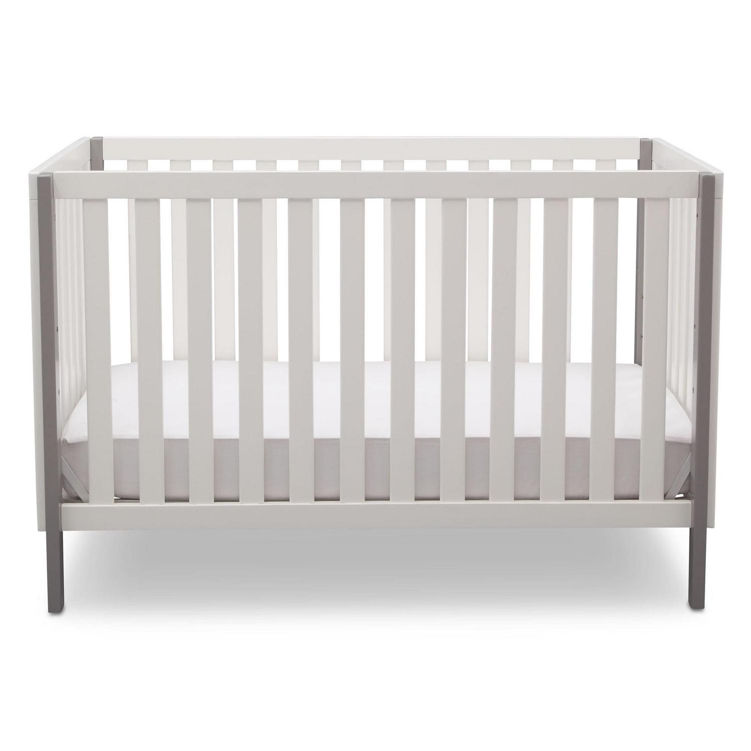 Delta Children Milo 3-in-1 Convertible Crib. Greenguard Gold Certified. Bianca White/Grey - Image 8