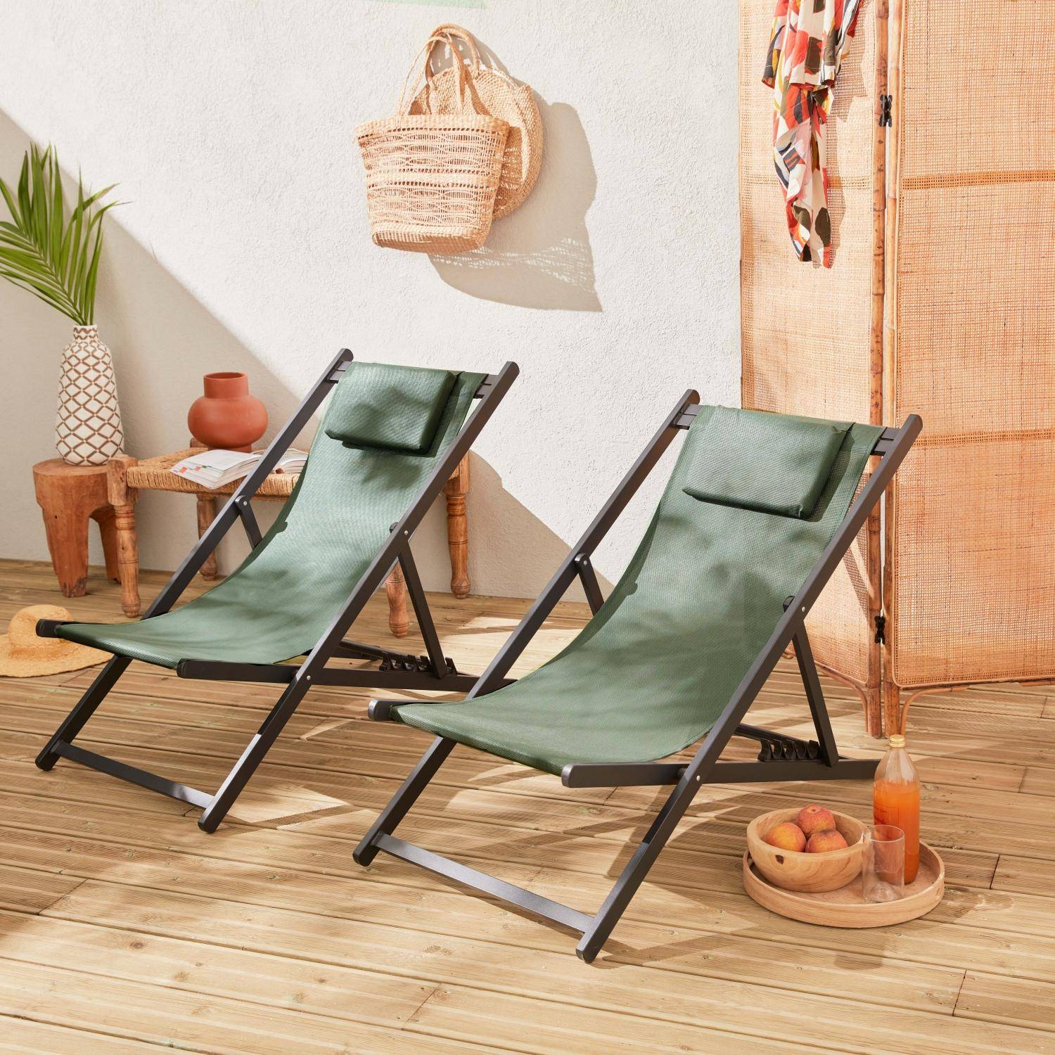 Gaia - Tumbona de aluminio multi posiciones, set de 2