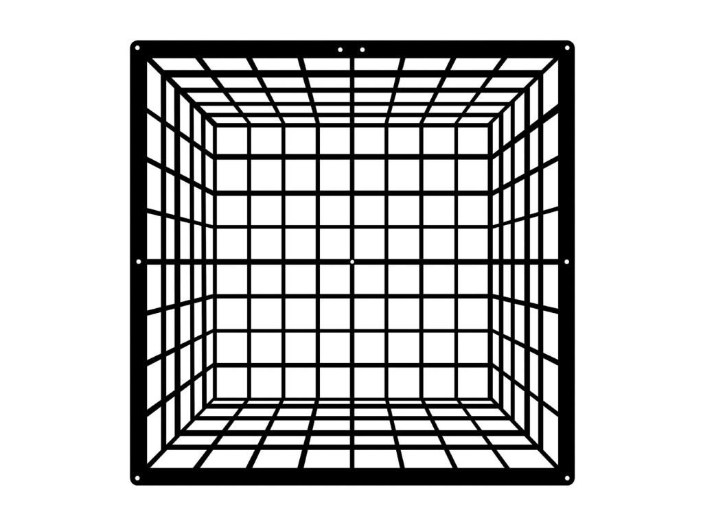 Decoración de Metal Cubo 1, Negro, 50x3x50 cm, Casaplu