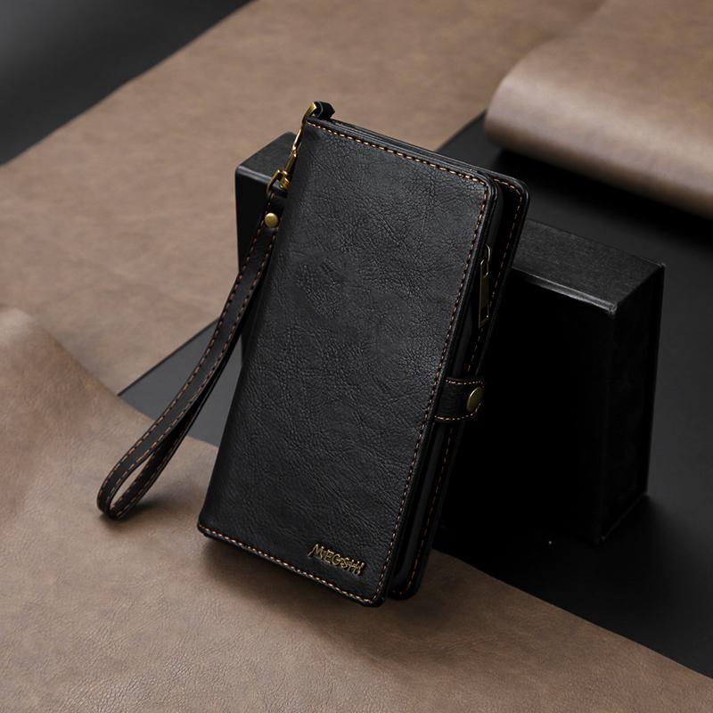 Zipper Multifunctional Wallet Case for Samsung, Handbag with Detachable Magnetic Back Cover