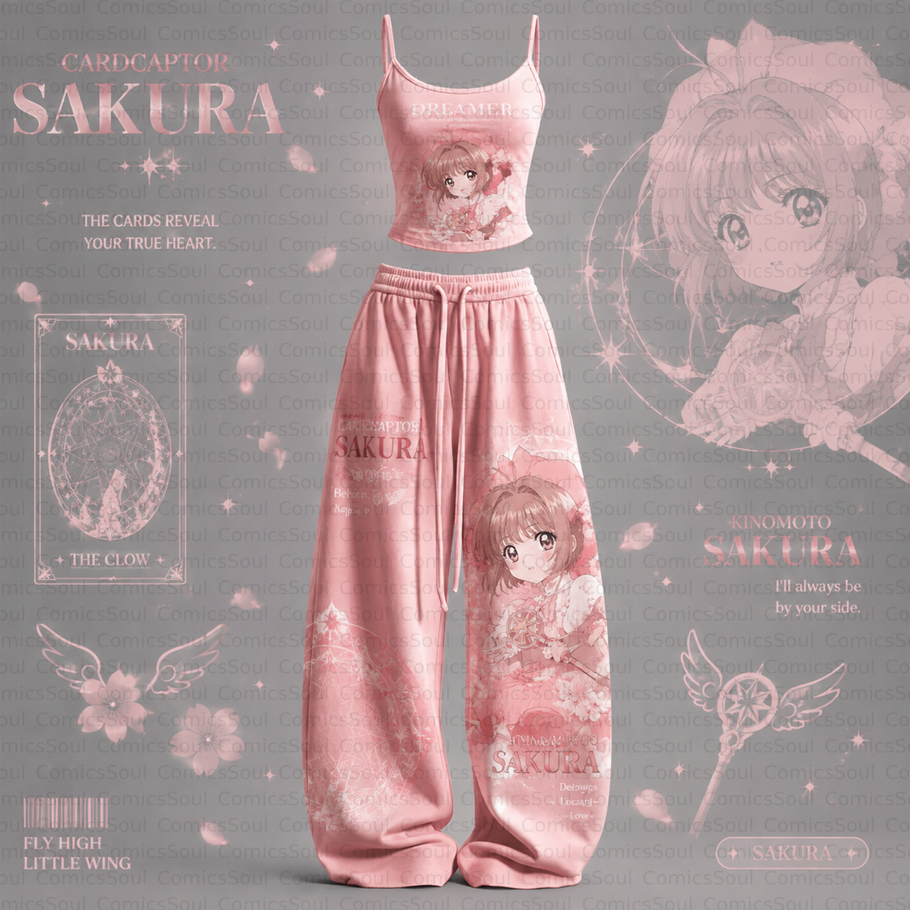Cardcaptor Sakura Top & Elasticated Trousers Two-Piece Set TeeThreads Sustain the Scene with Custom Apparel