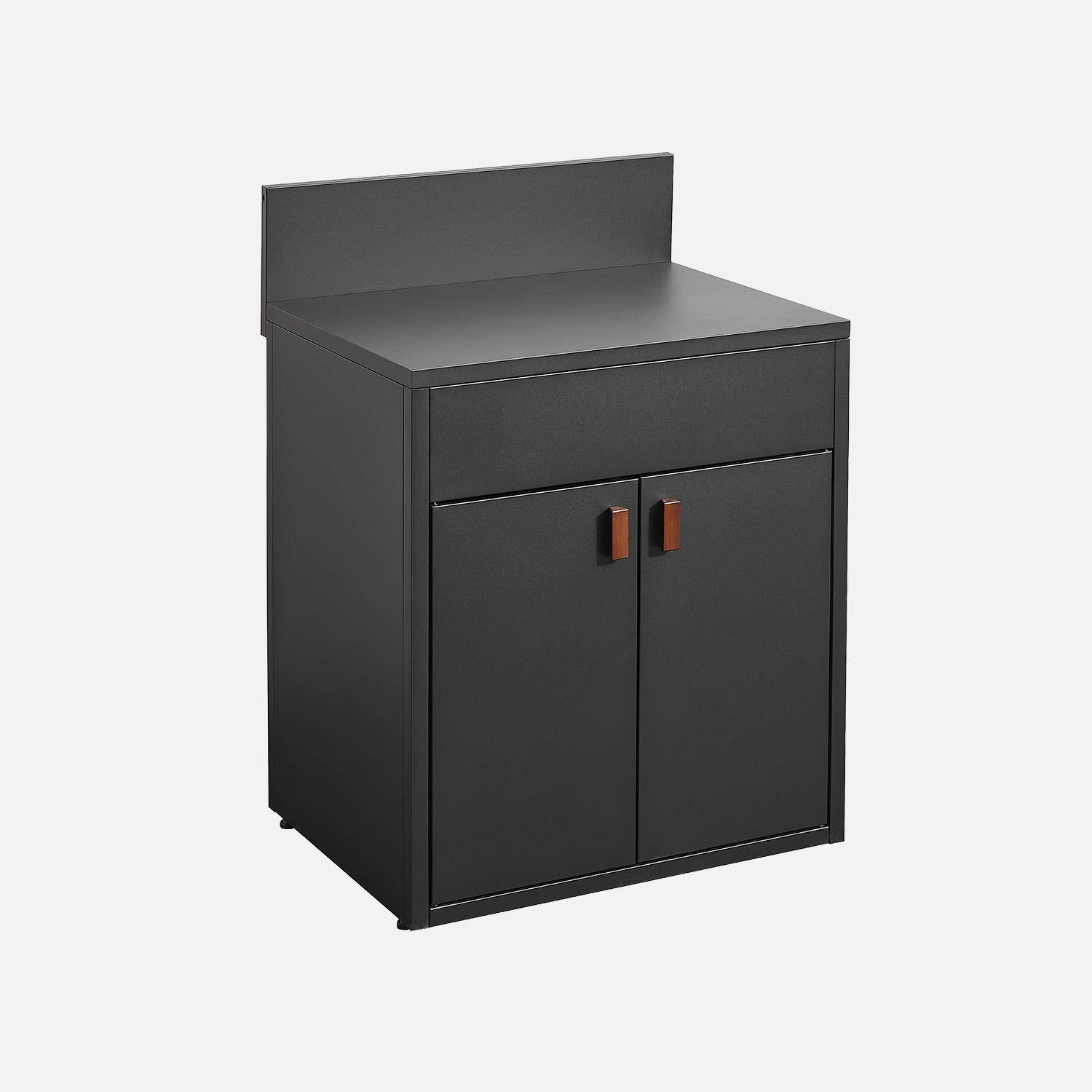 Thira - Cocina exterior de acero, 2 puertas, 80cm