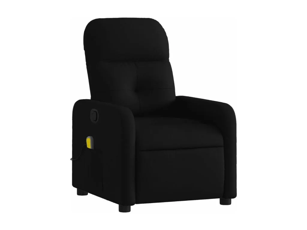 Sillón reclinable de masaje de tela negro