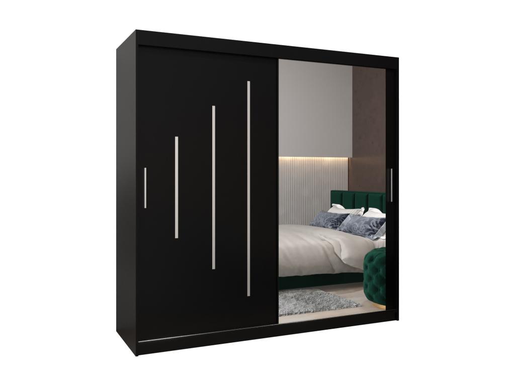 ARMARIO YORK 2 DE PUERTAS CORREDERAS 200/200/62 2 puertas (negro/negro)