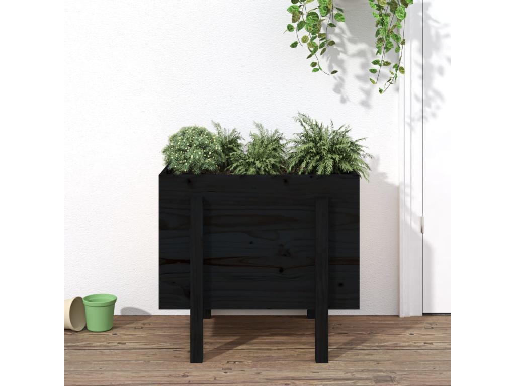 Decoratodo  madera maciza de pino negro 62x50x57 cm