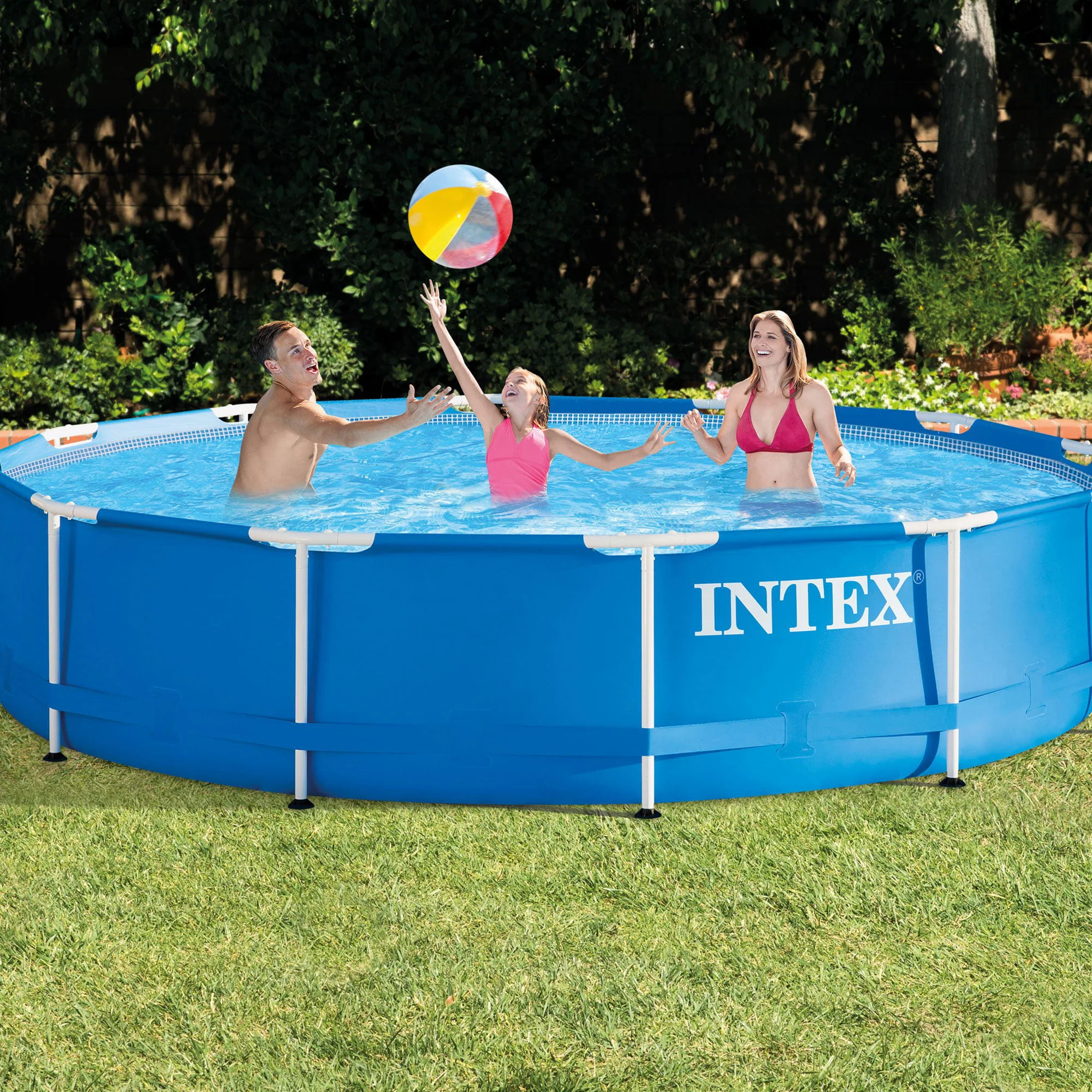 Intex 12' x 30" Metal Frame Swimming Pool w/ Filter Pump & Pool Maintenance Kit - Image 8