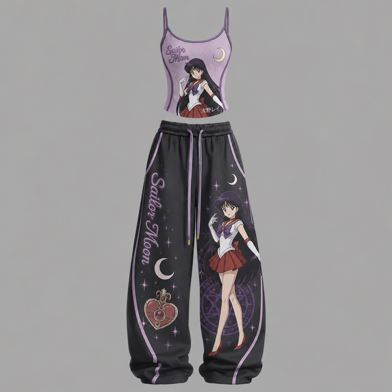 Sailor Moon Top & Elasticated Trousers Two-Piece Set TeeThreads Sustain the Scene with Custom Apparel