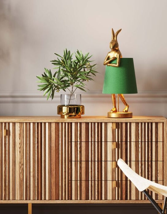 Kare Design Animal Rabbit Tafellamp 68 Cm - Goudkleurig - Groen