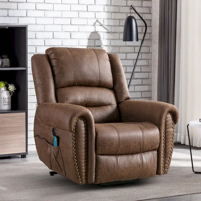 Comfortable Power Lift Recliner Chair with Breathable Fabric, Massage, Heat, and USB Charging Port