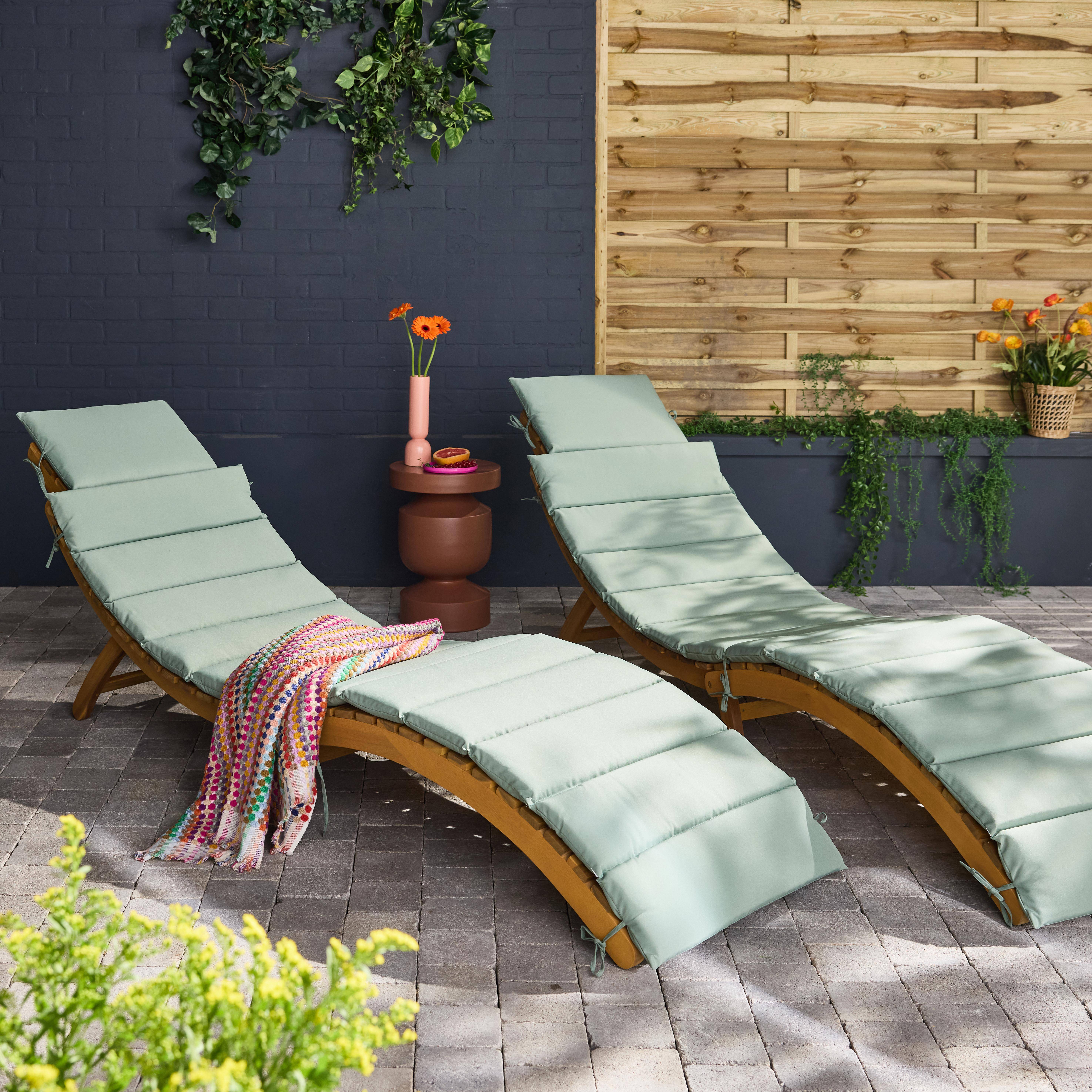 Laure - Set de 2 tumbonas de madera de acacia