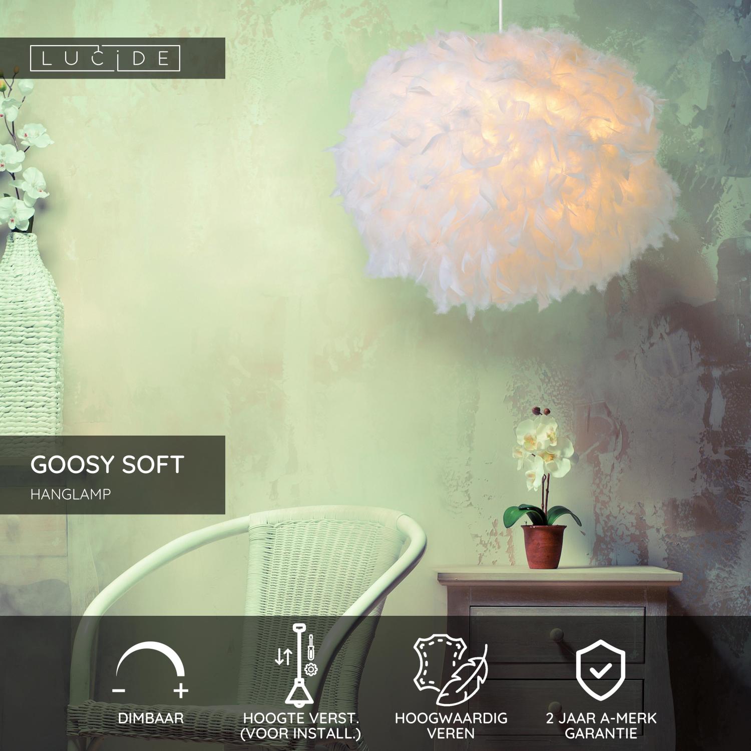 Lucide GOOSY SOFT Hanglamp - Wit