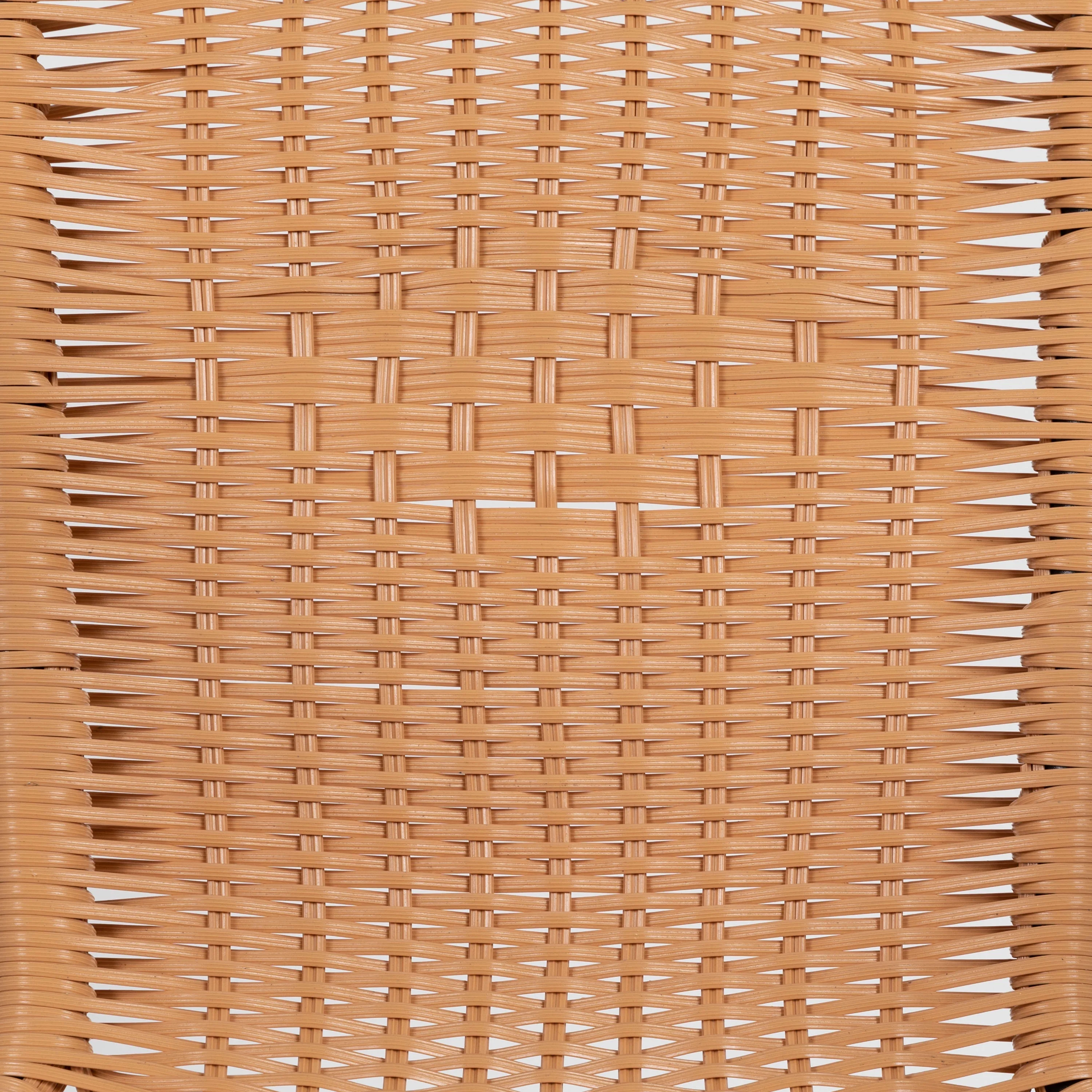 Emma + Oliver Indoor/Outdoor Stacking Rattan Restaurant Patio Chairs, Set of 2, Gray - Image 46
