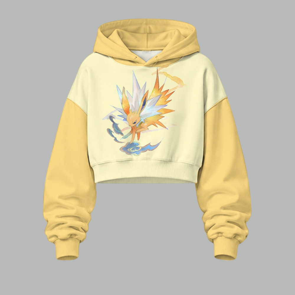 Pokémon Women's Cropped Long Sleeve Hoodie & High Waist Jogger Pants Two Piece Tracksuit Set 3051023 TeeThreads Sustain the Scene with Custom Apparel