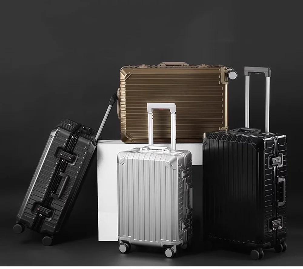 All Aluminum Magnesium Hardshell Carry On Luggage with Lock, Airline Approved Hardside Carry on Suitcase with Spinner Wheels, Checked Metal Rolling Luggage Case for Travel, Business - Image 18