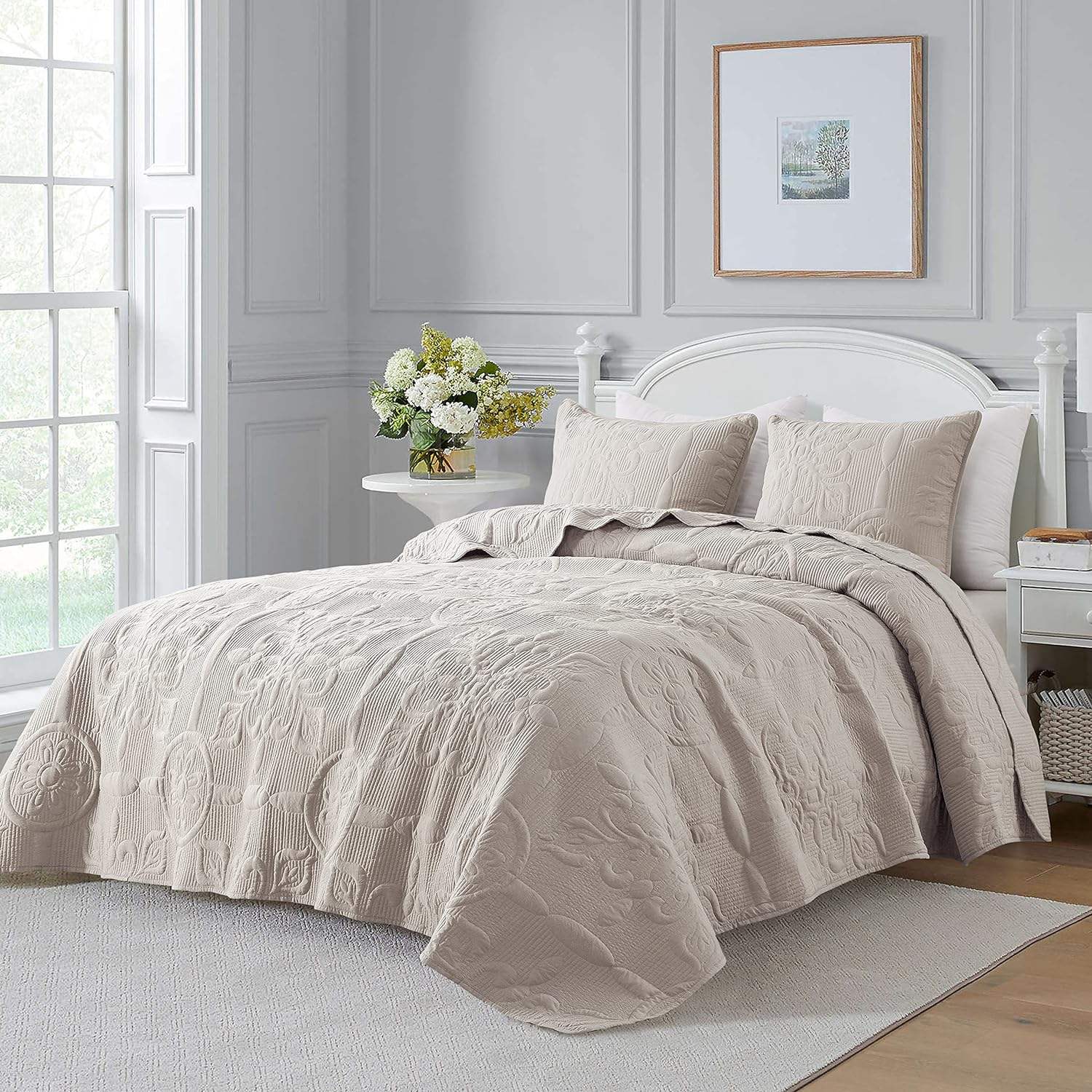 High Grade Cotton Satin Quilted Bedspread Bedding Set Soft Silky Breathable Summer Quilt Bedspread For Bedroom Daily Use