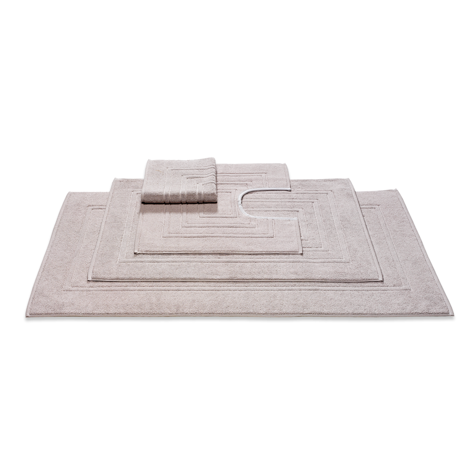 Houston Badmat Stone   60 x 60 cm   Grijs   Beige   Katoen