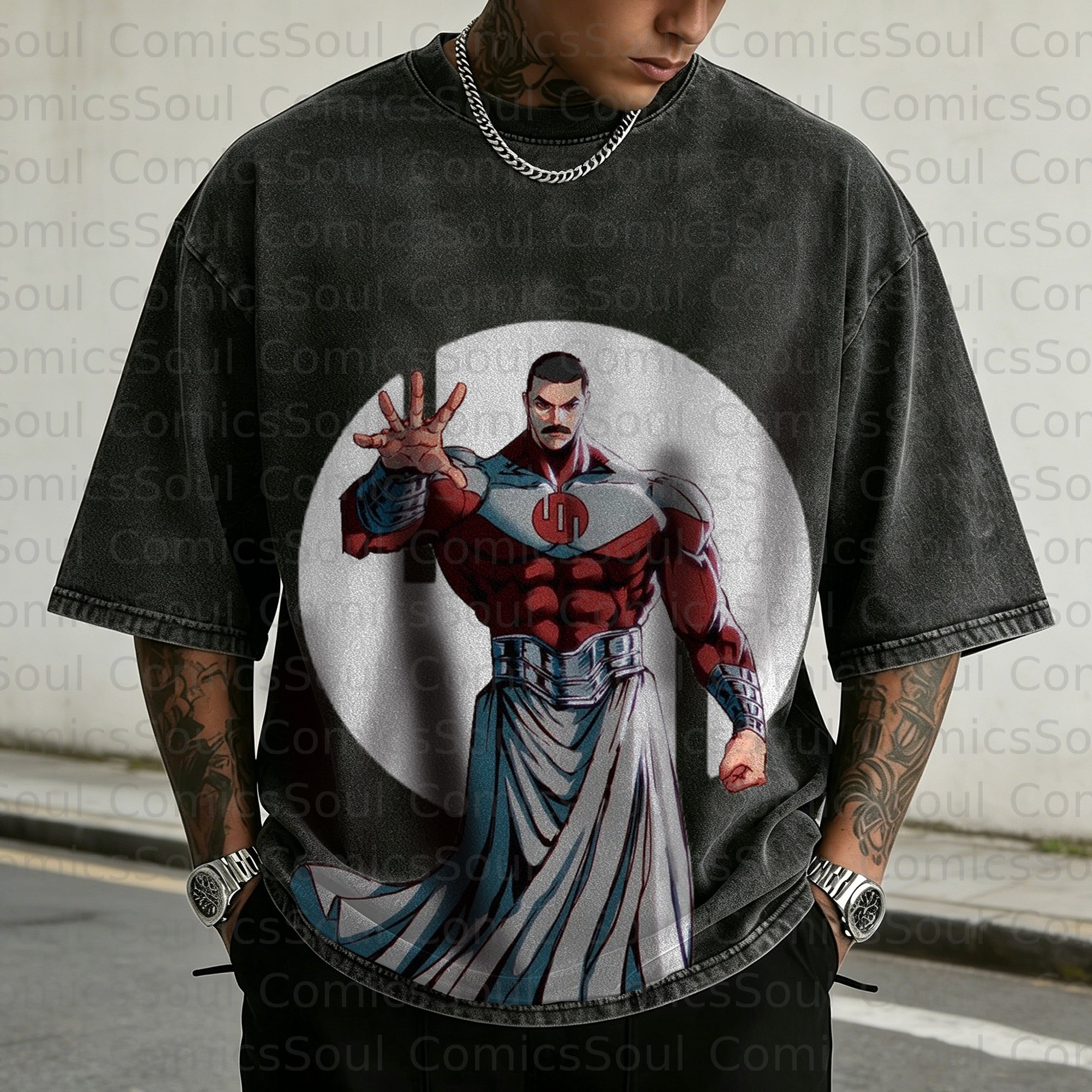 Unisex Anime Inspired Vintage Washed T-Shirt