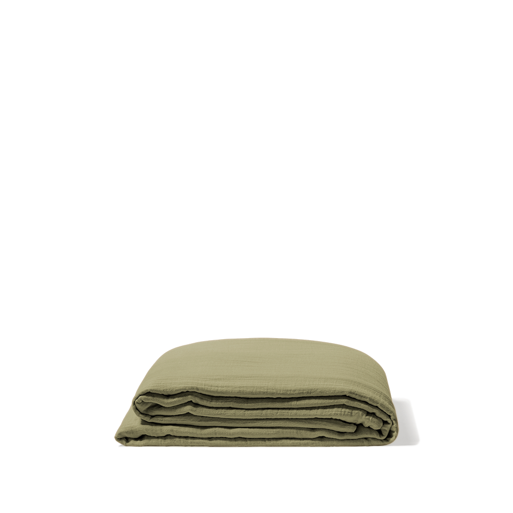 Drap plat en gaze de coton - Vert Saint Louis