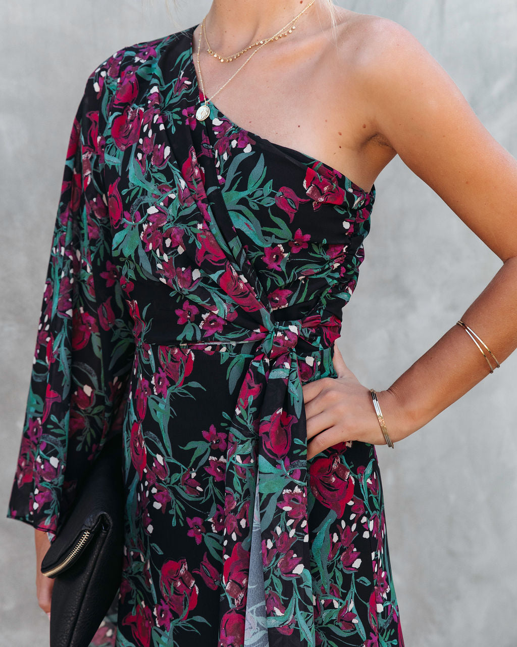Such A Catch Floral One Shoulder Maxi Dress - Se7enfashion