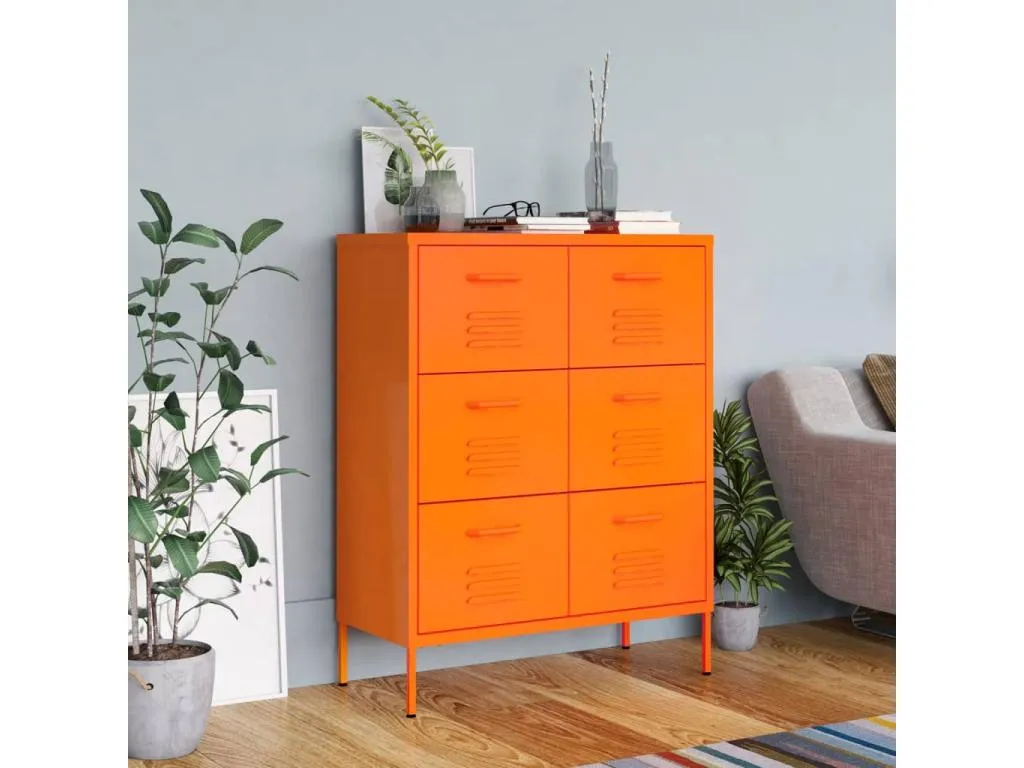 Armario de almacenamiento acero naranja 80x35x101.5 cm