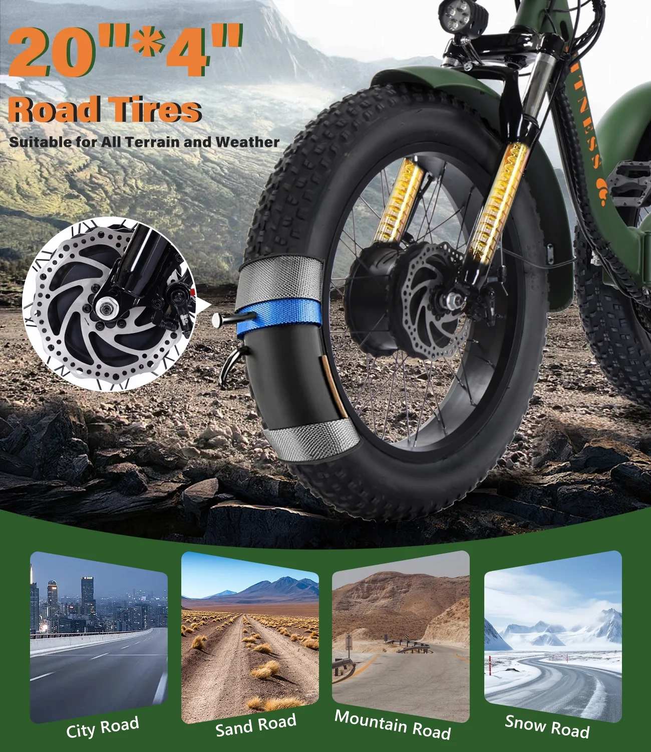 YEBEI Electric Tricycle for Adults Folding E-Trike Motorized Tricycle Electric 3 Wheels Trike Powerful 500W Motor Electric Tricycle 48V15AH Lithium Battery Max 20MPH 20*4.0- Fat Tire Orange - Image 20