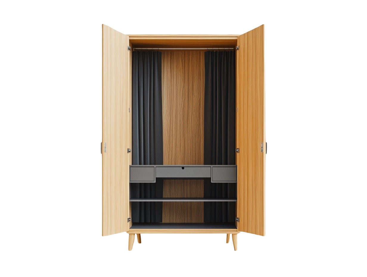 Armario moderno de madera natural 180x80x50cm color haya perfecto para dormitorios y salas lq7642640