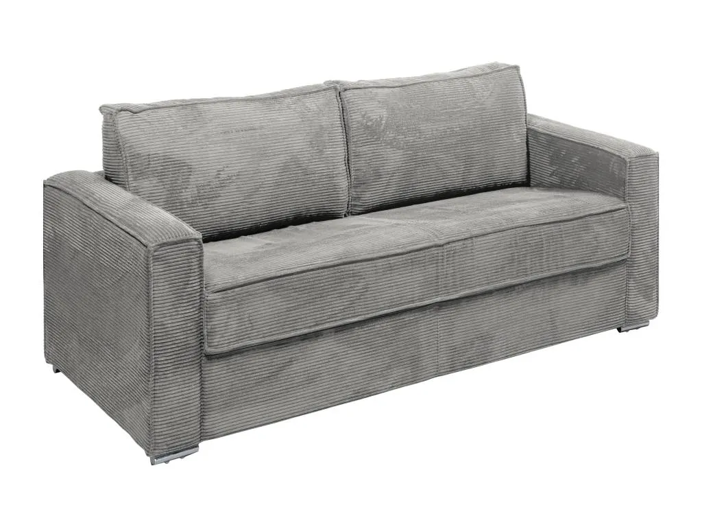 Sofá cama de 4 plazas de apertura rápida de pana gris claro - Cama de 160 cm - Colchón de 14 cm Andreuworldcasa