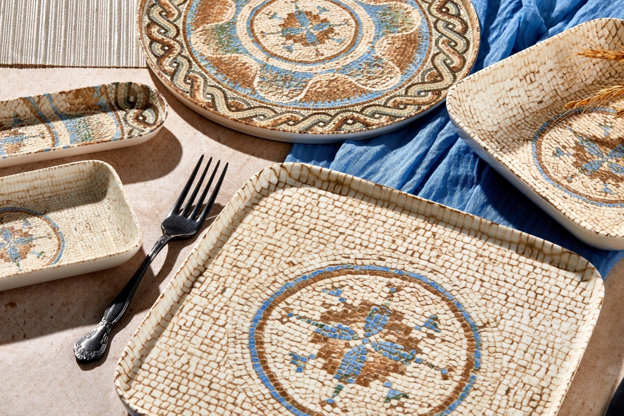 Rinart Gebaksbord - Celest - Porselein - 20 cm - set van 6