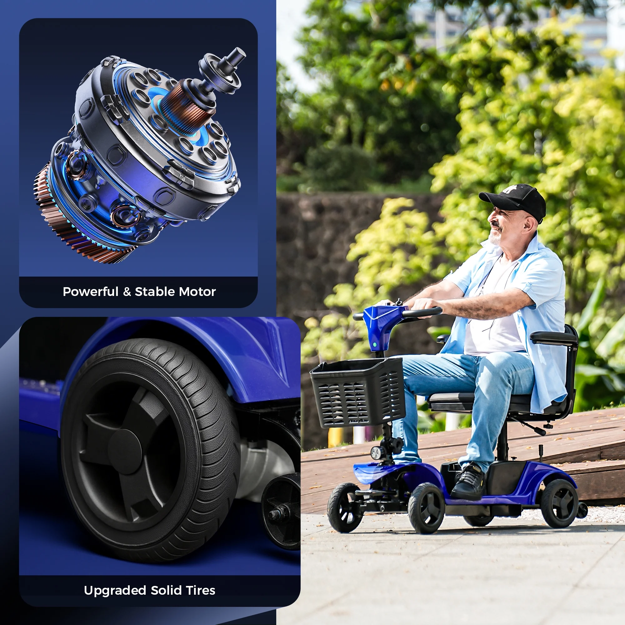 iScooter 4 Wheel Mobility Scooter for Seniors, Wider Seats & Foldale Electric Wheelchair Device for Travel, Upgraded for Superior Performance, Red - Image 14