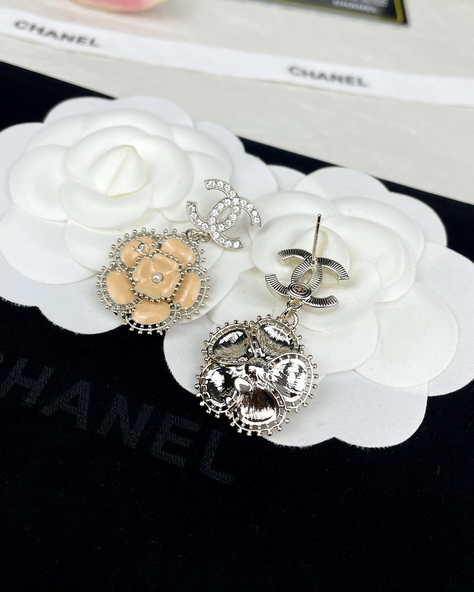 Chanel Enamel Camellia Earrings - Original Replica Club