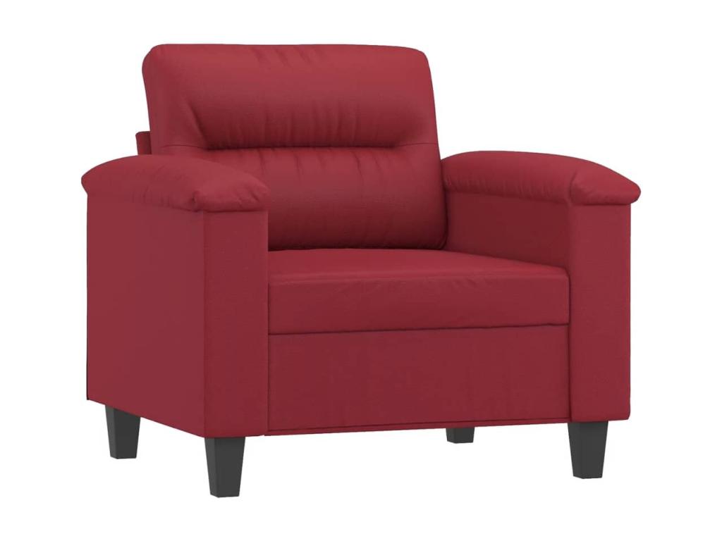 Sillón cuero sintético rojo tinto 60 cm