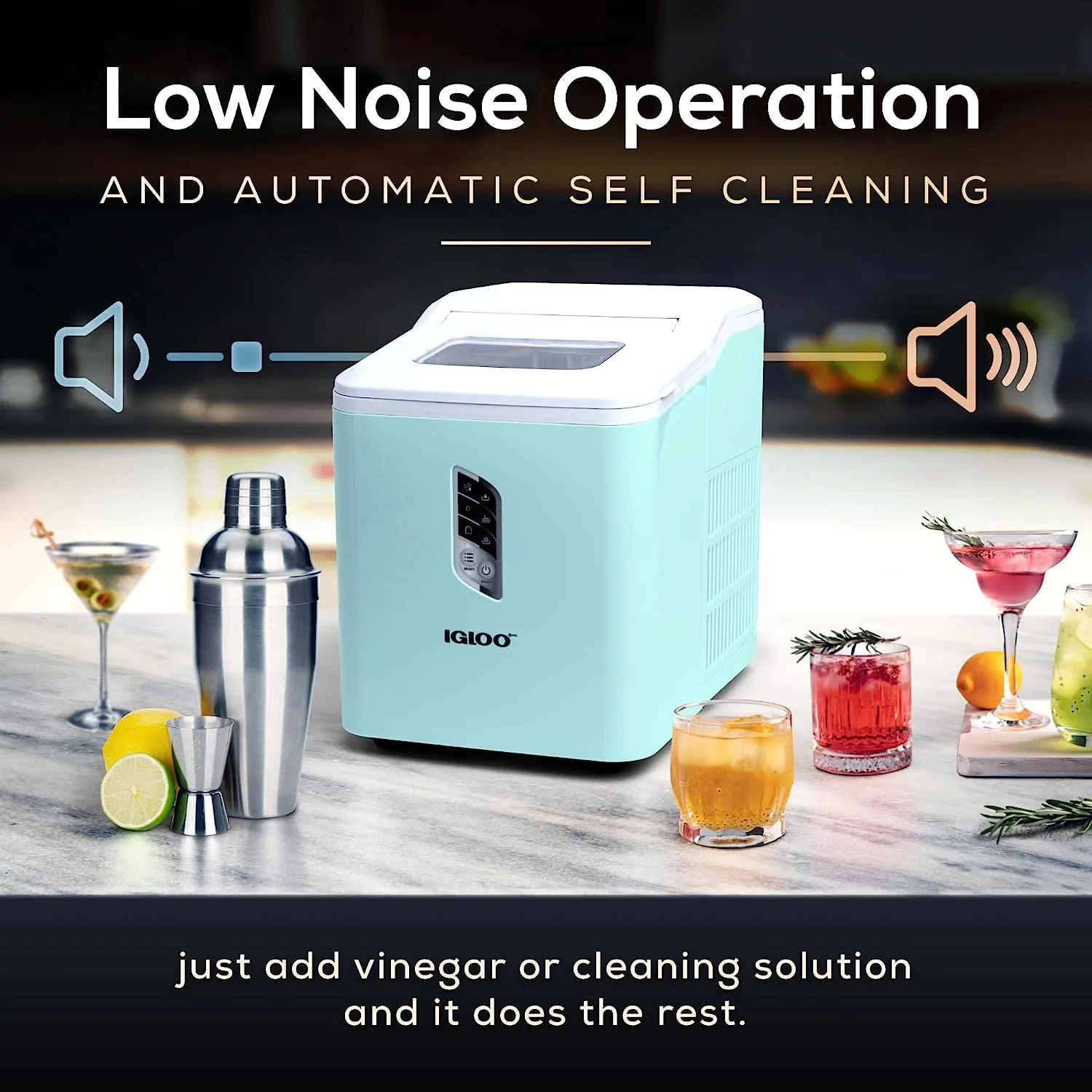 Igloo Automatic Ice Machine Self Cleaning Countertop Ice Maker for Water Bottle & Drinks, Aqua - Image 8