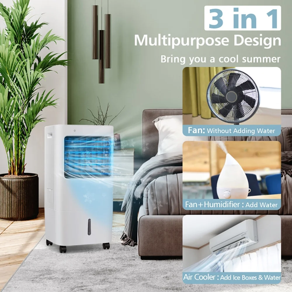Spaco Evaporative Portable Air Cooler Fan w/ Remote Control, Air Conditioners, Mist Cooling Fan, Portable Ac Units for Rooms, Bedroom, Office, White - Image 6