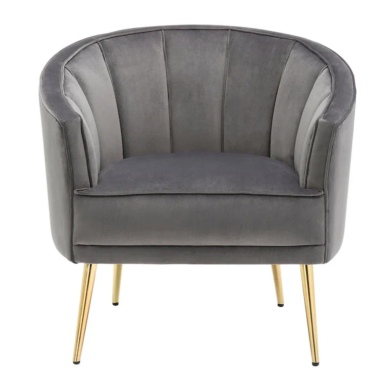 Randolf Velvet Accent Chair in Silver Orchid