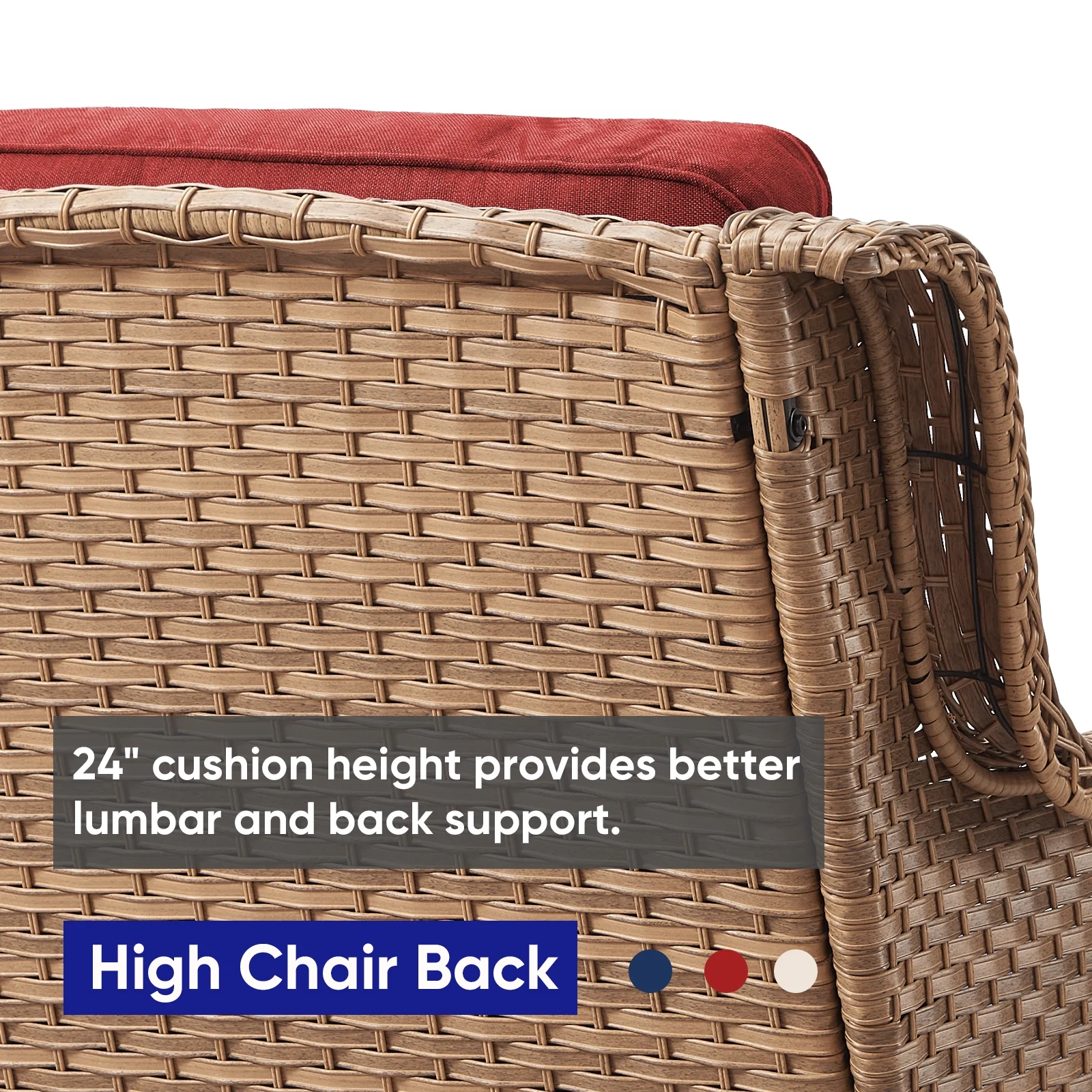 POCASSY 3 Piece Patio Set Outdoor Wicker Glider Rocking and Swivel Chairs with Cushions - Image 48